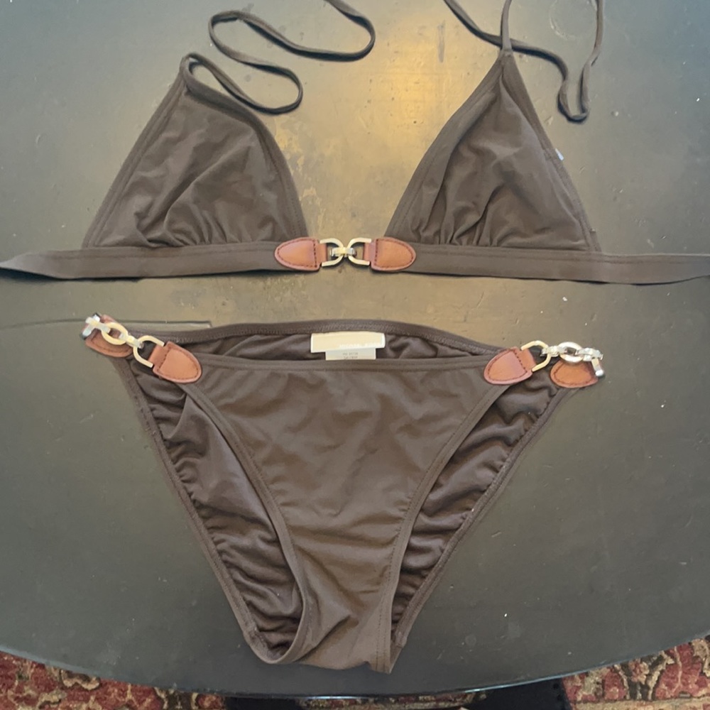 Michael Kors olive bikini Top Only
